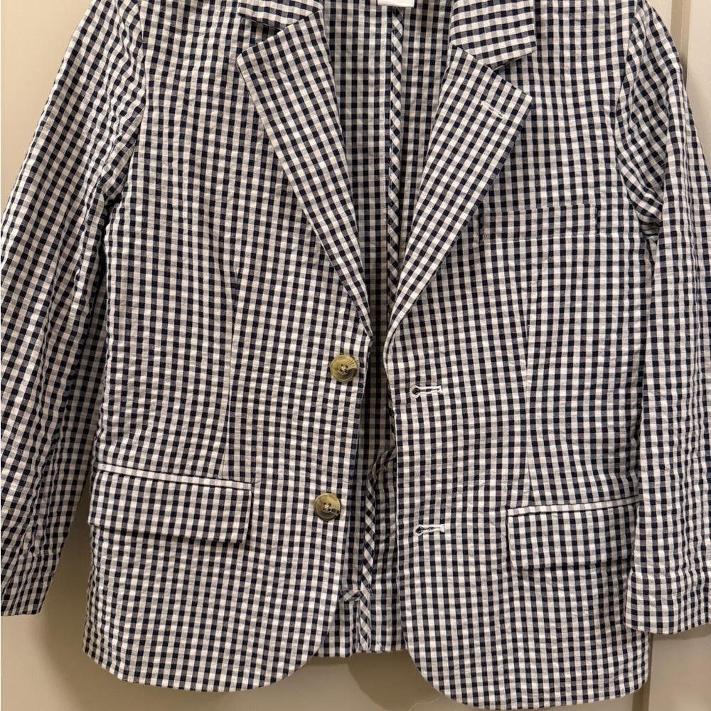 Jack and Janie Boy’s Navy and White Checkered Blazer